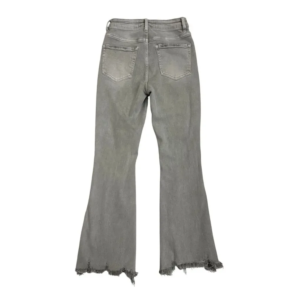 Lovervet by Vervet Pants Cropped y2K Flare Distressed Gray Jeans Size  1 / 25